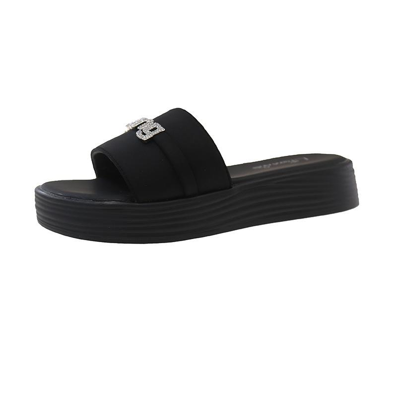 

Супер огонь крутые тапочки новые маленькие ноги интернет-знаменитости 2025 тапочки на толстой подошве женские летние не устают увеличивать рост th 40 чёрный