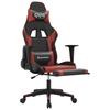 Vidaxl Gaming Chair with Footrest, Black and Wine, Faux Leather