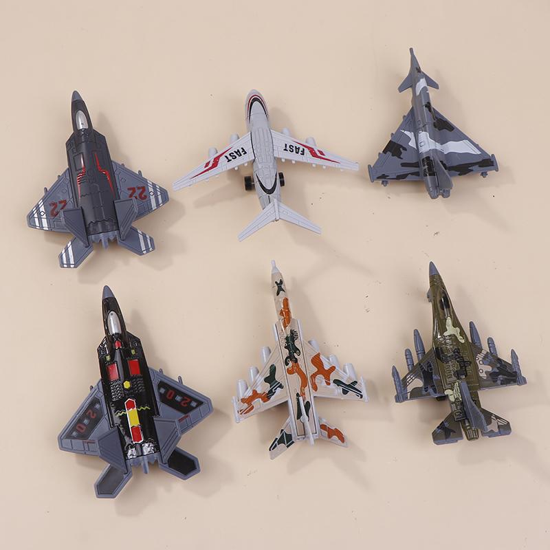 Fighter Model 6Pcs Aircrafts Set Mini Alloy Military Airplane Toys Collection Warplane Decorations For Kids Boys Gift