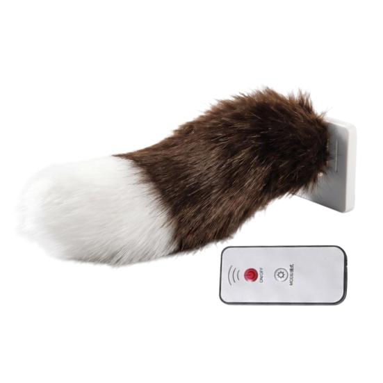 Electric Wagging Tail for Car Remote Control Fluffy Animal Tail Decor Sound Activated Moving
