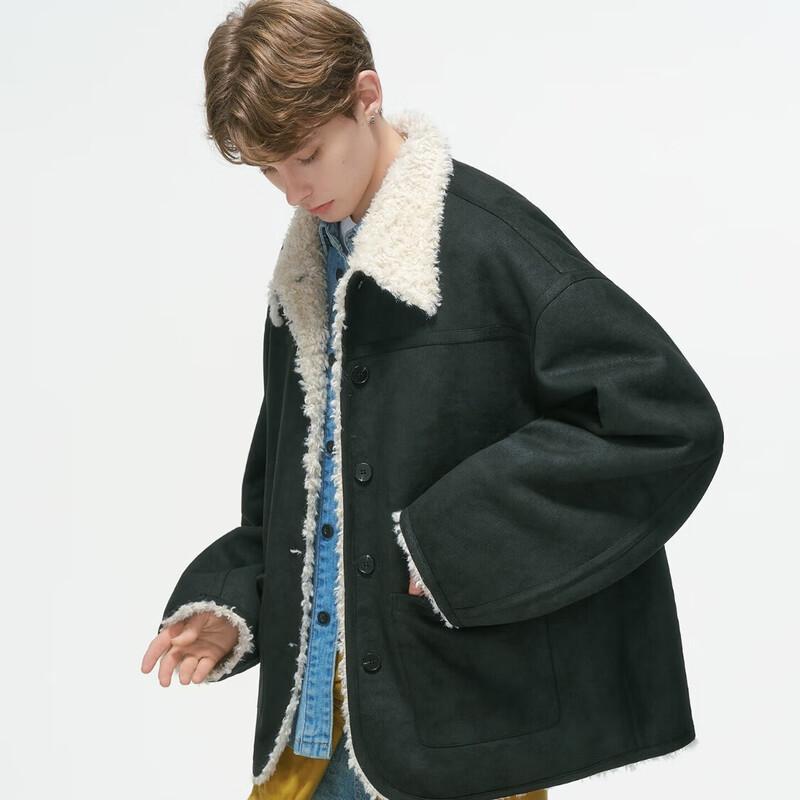 

Unisex Faux Shearling Lined Suede Cotton Jacket 2XL