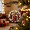 Acrylic Santa Hanging Ornaments 6 Pcs Christmas Pearl Art Ornaments, 2D Flat Holiday Tree Pendant, Decorations Effect Decoration for Home Wall