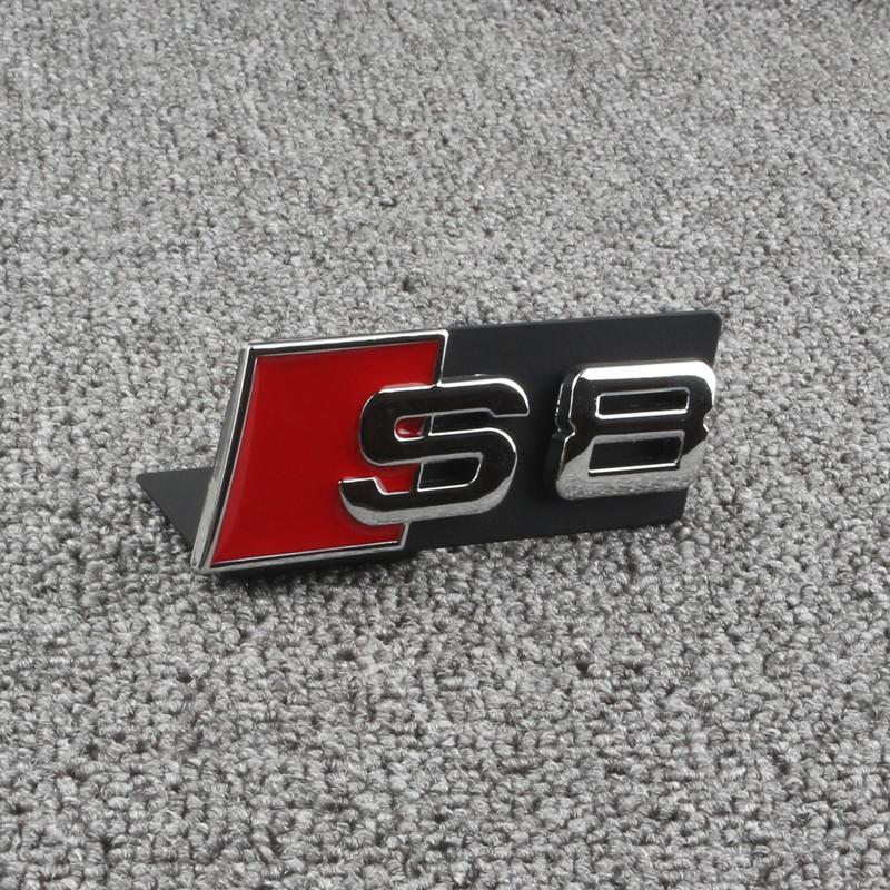 Car Honeycomb Grille Emblem Sticker Car Displacement Badge For 22 A3 A4 A6 Q5 A5 A1 Q3 Q7 A7 TT Q2 SQ5 RSQ3 RSQ8 S3 S4 RS5 RS6