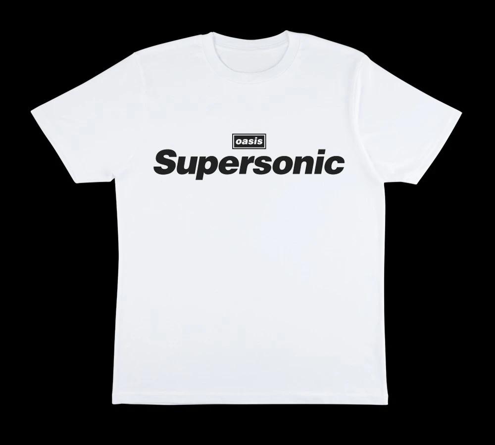 

Oasis Supersonic White T-Shirt Trendy Printed Brand Cotton T-shirt Short Sleeve Unisex Round Neck Versatile Loose Tee Summer Top 4XL