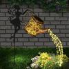 Solar Fairy Watering Can Lights Vintage Metal Garden Decor Outdoor Solar Hanging Kettle Light Waterproof Villa Yard Decoration