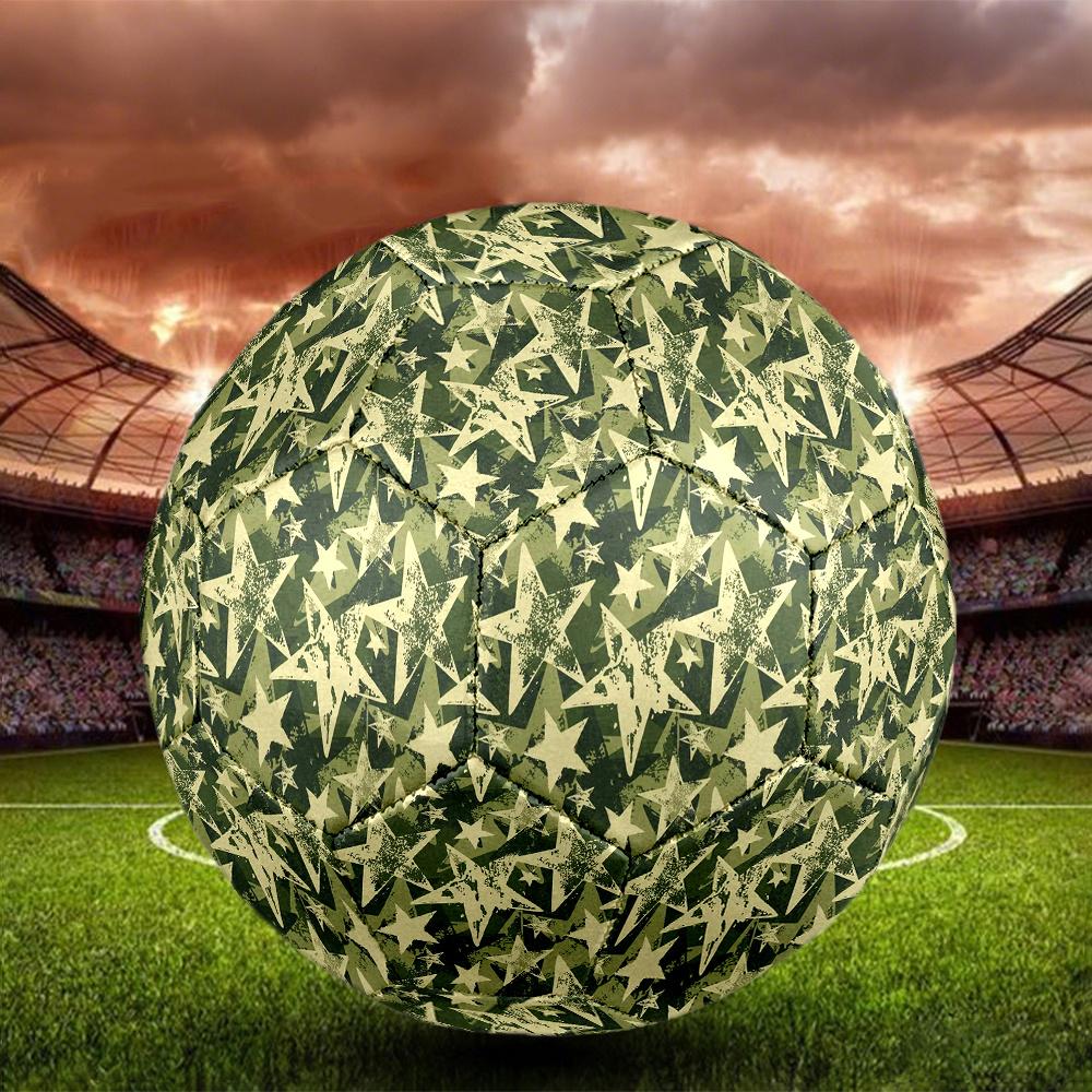 1pc Camouflage Star Soccer Ball Size 5 Football Machine Sewn Indoor/Outdoor Universal Football Q93