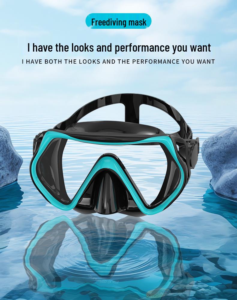 Unisex Large-Frame Diving Mask - Fashionable, HD, Anti-leak, Waterproof Snorkeling Gear