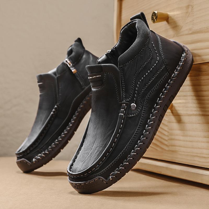 38-48 Herren Retro Freizeitschuhe, Große Größen Handgemachte Echte Leder Freizeitstiefel Knöchelhohe Stiefel