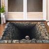 1pc Skull Horror 3D Visual Entrance Floor Mat, Suitable for Home And Outdoor Decor for Entrance,Bedroom 2D Flat Printing doormat