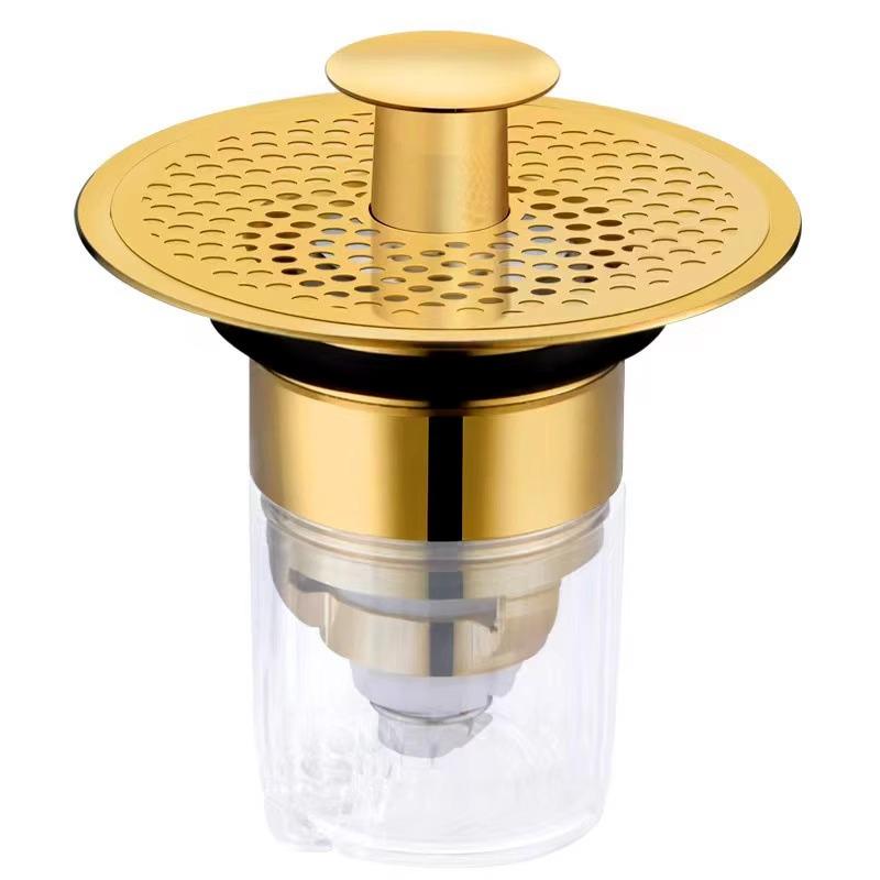 Copper Pop-up Basin Stopper & Anti-Clog Drain Filter