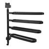 Towel Bar High Strength ABS Multi Arm Wall Mounted Towel Rack Holder with Hook for Bathroom Black
