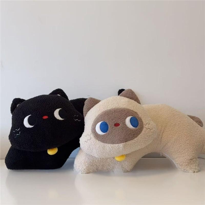 Cute Animal Dopamine Cat Plush Pillow With Embroidered Design For Students And Home Decor
