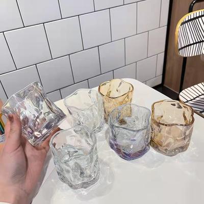 280ml Irregular Glass For Whiskey Clear Glass Mug Glacier Wine Beverage Drinking Mug Household Wine Cups For Holiday Gathering