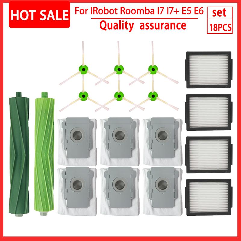 For iRobot Roomba i7 i7 i6 i8 i3 Plus E5 E7 E&I Series Hepa Filter Side Brush Main Brush Vacuum Cleaner Replacement Accessories