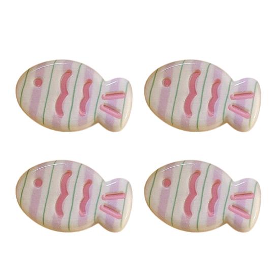 4Pcs Hairpin Cream Macaron Color Snapper Fish Shape Hair Clips Gentle Hold No