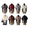 Women Knitted Shawl Scarf Solid Color Soft Warm Cardigan Cape Soft Texture Winter Shawl
