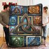 Trinity Symbols Art 2D Flat Pattern Flannel Blanket, High quality All Seasons, Home Decor, Warmth and Comfort, Perfect for Christmas Gifts.