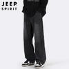 JEEP SPIRIT Men's American High-Street Wide-Leg Pleated Jeans