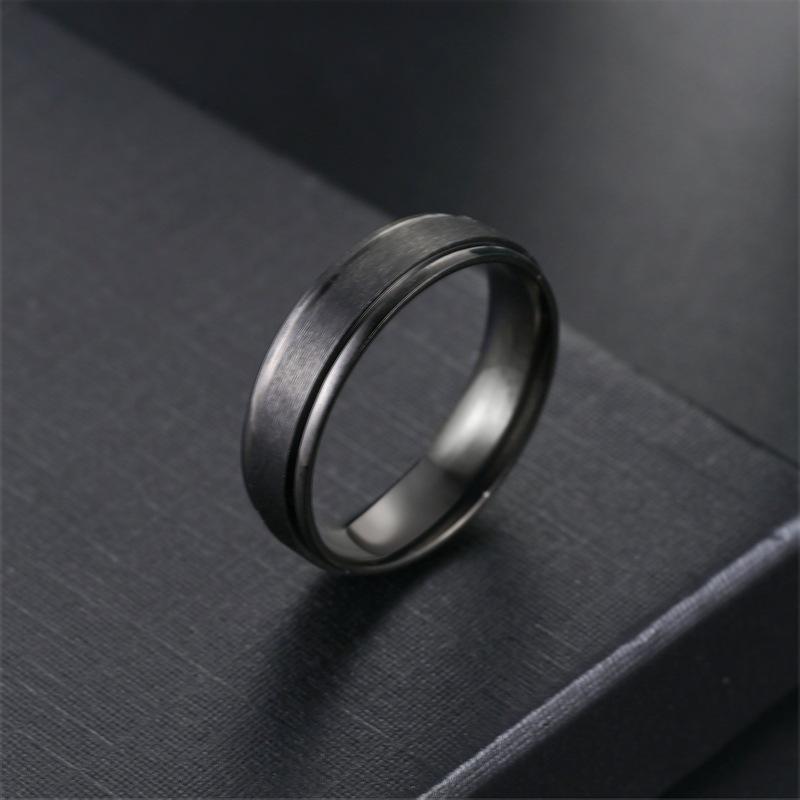 Fashion titanium steel ring 6mm bilateral ball matte simple niche couple ring temperament hand jewelry