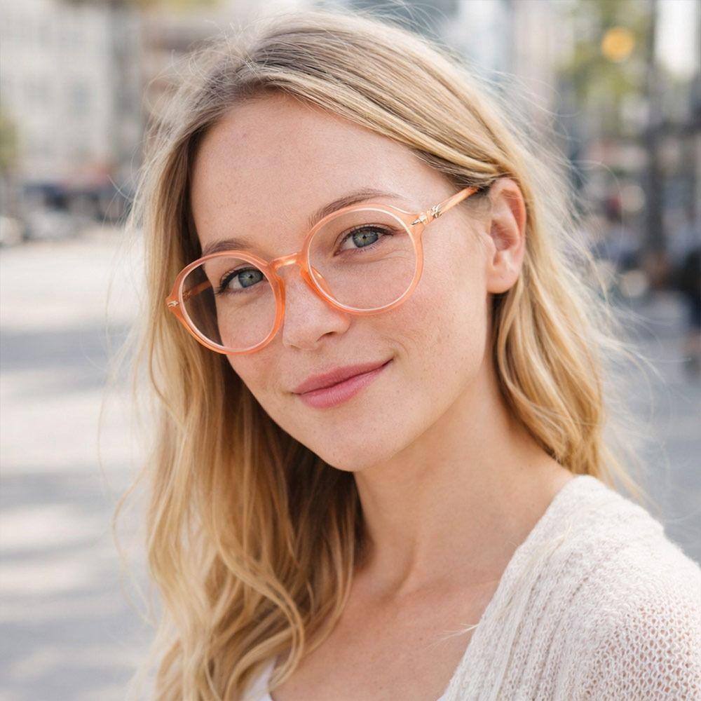 Eye Protection Eyeglasses Round Frame Women Glasses Vintage Anti-Blue Light Glasses  Women