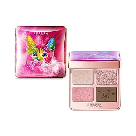 ZEESEA Zushi  Eyeshadow Palette Dreamy Radiance Animal Series Four Color Eyeshadow Somali (02 Rose) 3.5g