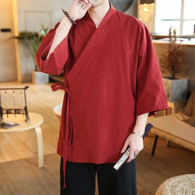 Pevné Pánske Kimono Japonské Streetwear Pánske Pánske Japonsko Oblečenie Košeľa Blúzka Kórejské Oblečenie Cardigan