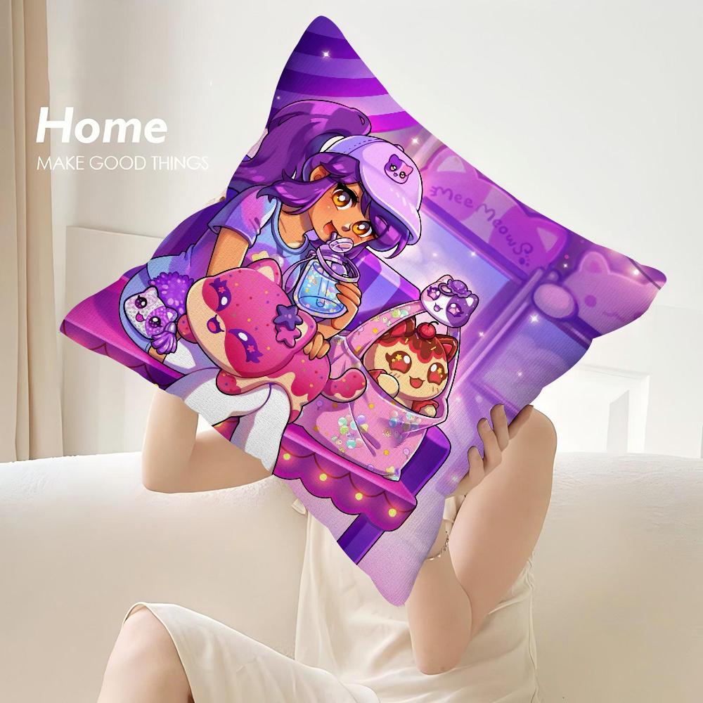 Cartoon A-Aphmau Pillow Case Sofa Decorative Home Double-Sided Print Plush Square Throw Pillow Covers Cushion Decor Cover