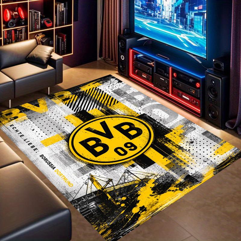 Tappeto Area Stampato Industriale Graffiti Borussia Dortmund BVB 09 Tappetino Rettangolare Antiscivolo Tappeto Decorazione Casa Soggiorno Camera da Letto Gaming Tifoso di Calcio