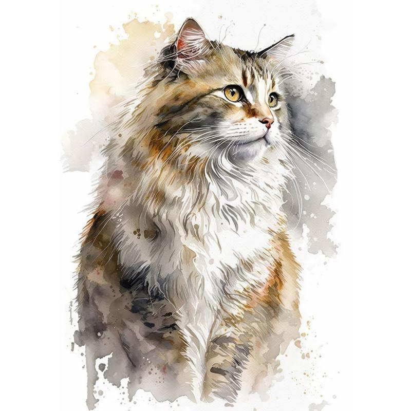 

Ретро Элегантный Милый Акварельный Сиамский Английский Короткошерстный Кот Арт Постер Масло Холст Печатная Фреска Гостиная Спальня Домашнее Украшение 21cm×30cm NoFrame