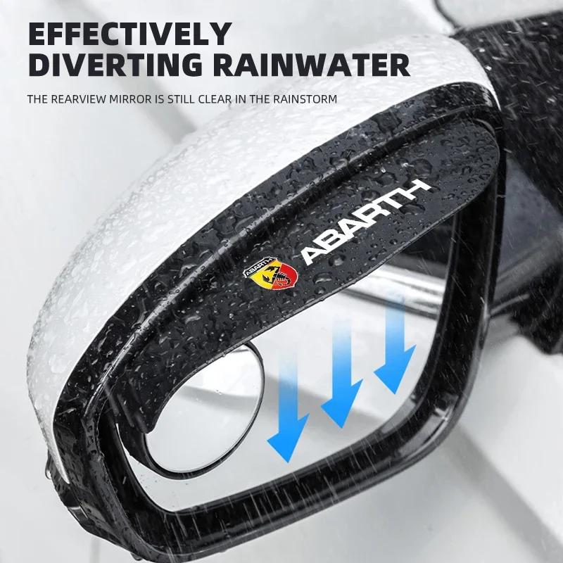 GAGBB1 Carbon Fiber Car Rearview Side Snow Sun Visor Rain Cover Car Mirror Accessories For Fiat Abarth 595 Abarth 500 Abarth 124 Spider