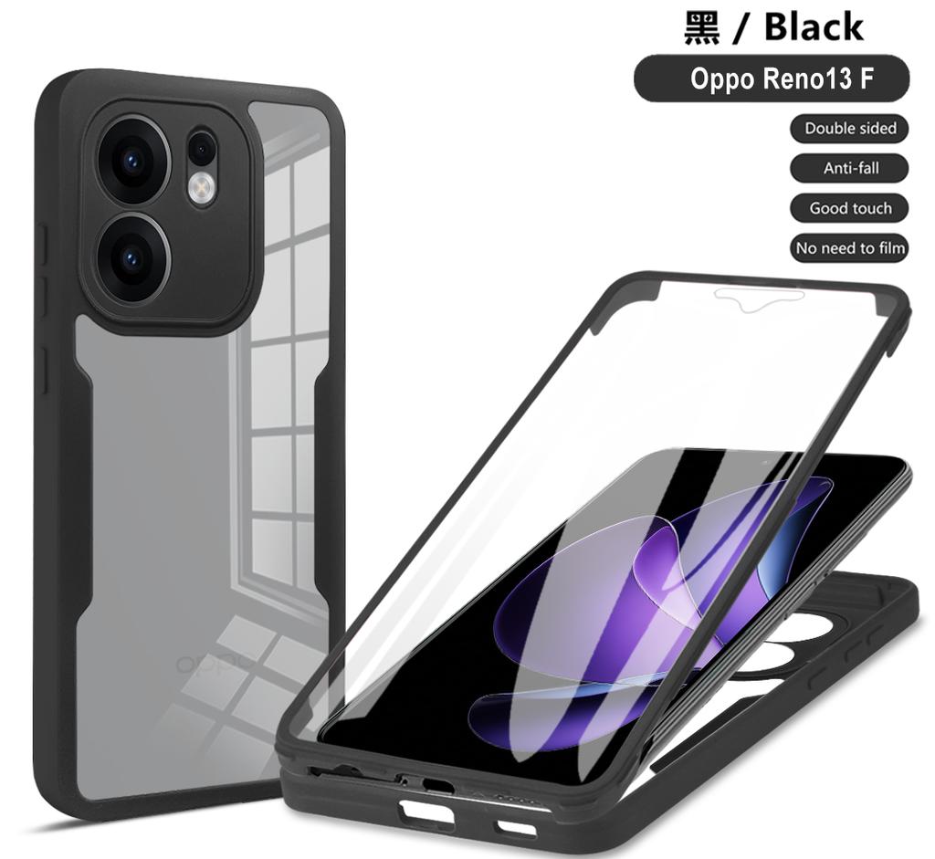 For OPPO Reno13 F 4G 5G 360 Phone Case Full Coverage Protection Screen Protector Camera Lens Bumper Shell Funda