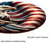 Patriotic Wooden Coasters, Vintage American Theme Coasters with Heat Resistant & Non-Slip Design, 10cm Round Universal Size for Holiday Decor