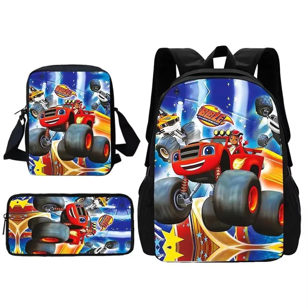 Blaze and the Monster Machines School Backpack With Shoulder Bag Pencil Bags School Bags for Best Gift