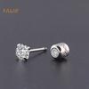 TJ Unisex Round Cubic Zirconia Titanium Steel Stud Earrings Jewelry Gift