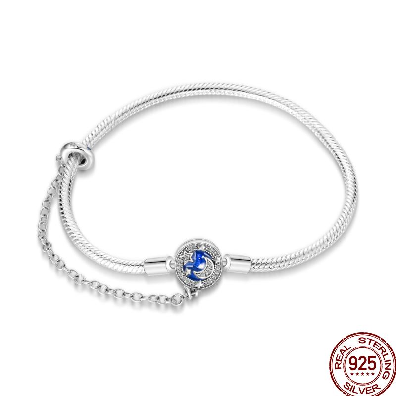 100% Silver Bracelet Fit Original Design Beads Charms DIY Jewelry Making Dazzling CZ Chain Bracelet For Women