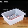 Large White Plastic Rectangular Kitchen Basket for Draining, Washing, and Storage