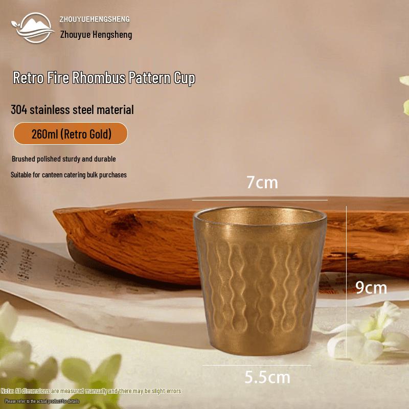 

Vintage Double-Layer Stainless Steel Beverage Cup