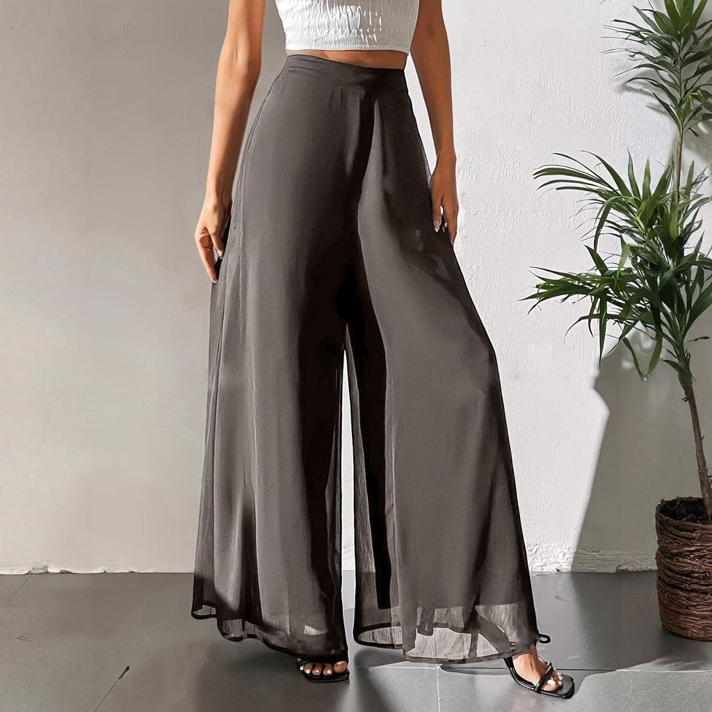 Women’s High Waist Wide Leg Palazzo Pants Loose Fit Lightweight Flowy Long Trousers for Casual or Formal Wear