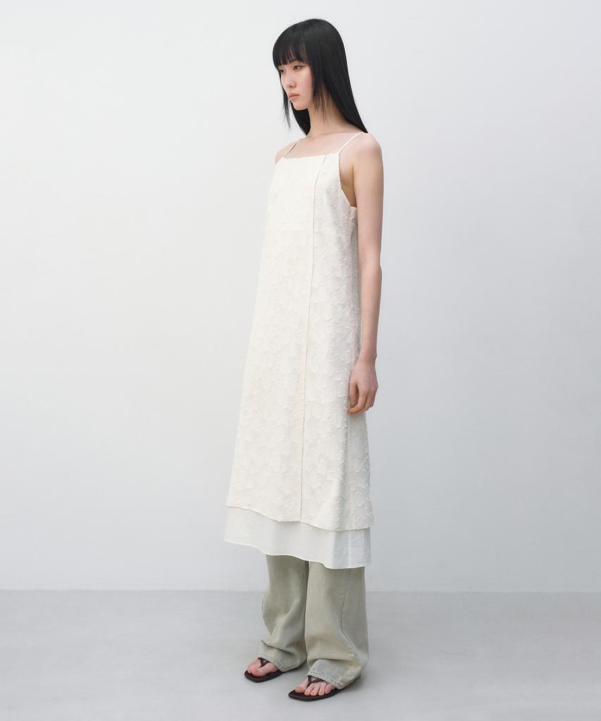 INSILENCE WOMEN Textured Jacquard Dress Ivory