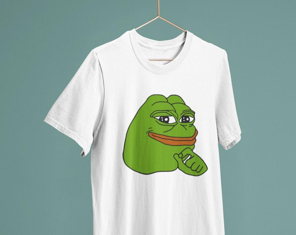 Pepe Frog Smirking / Heavyweight Cotton Unisex T Shirt with Print Tee Top