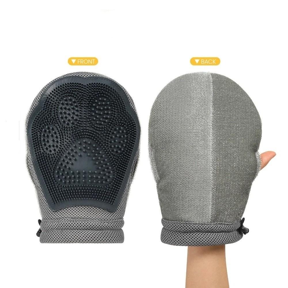 Soft Pet Hair Removal Glove Anti-Slip Cat Grooming Gloves Pet Massage Glove  Massage серый