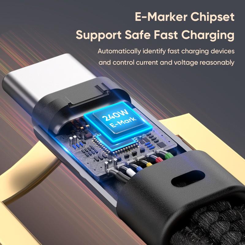 240W 5A  PD3.0 Short USB C Charger Cable Portable Keychain TypeC Cable Fast Charging Cord C To C Cable for Xiaomi HUAWEI IPhone