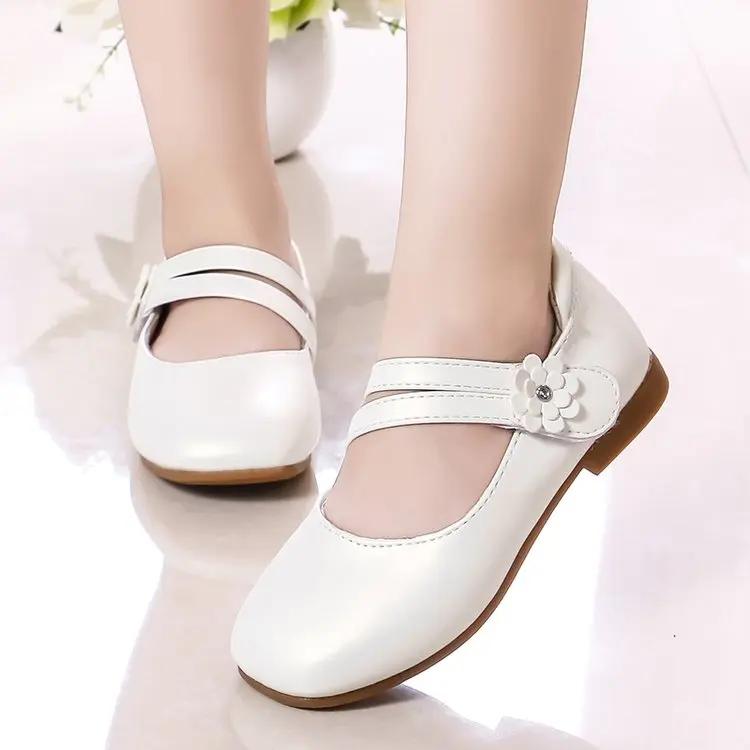 Girls Casual Flats Fashion Princess Flower Girl Mary Janes Flat Soft With Floral Children Shoes For Wedding Party Birthday Sweet