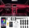 Ambient Car RGB LED Lighter High Ambient Car Interior Foot Infinitely Adjustable Color Stepless Color Adjustable 6 Smartphone App Control Light,
