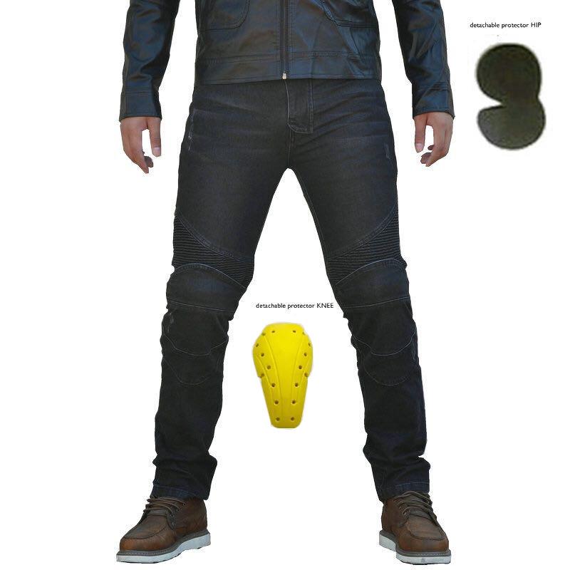 Motorcycle Slim Fit Racing Jeans with Protectors - Windproof, Elastic, All-Season Rider Pants.