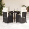 VidaXL Garden Dining Set with Cushions 5 Pcs, Table and Chairs with Adjustable Backrest, Outdoor Furniture, 3213379