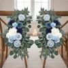 2 Pieces Wedding Aisle Chair Decoration Ready To Use Artificial Flower Swag Set Handmade