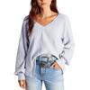 Women's Knit Top, Fashionable Long Sleeve Casual Shirt, V-neck Loose T-shirt