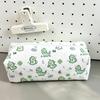 Canvas Pencil Case Polka Dot Bow Cat Star Print Sturdy Zipper Perfect For Students Daily Stationery Storage