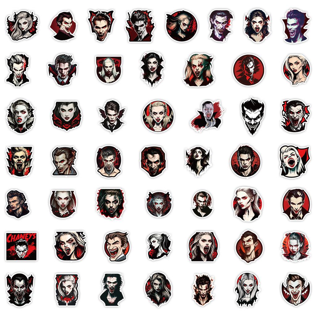 50 Non-repeat Nordic Style Vampire Stickers Mobile Suitcase Waterproof Decorative Stickers Children's Hand Account Stickers